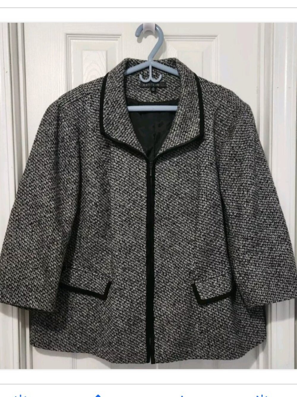 LAFAYETTE 148 NEW YORK Wool Cashmere Blend Zip Jacket Blazer